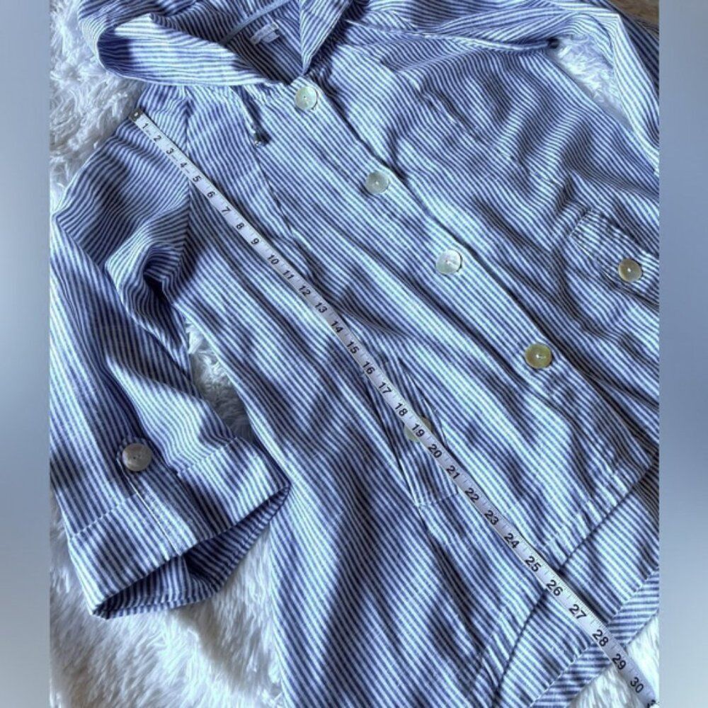 Sigrid Olsen Hooded Sharkbite Hem Lagenlook Linen Jacket - Picture 7 of 9